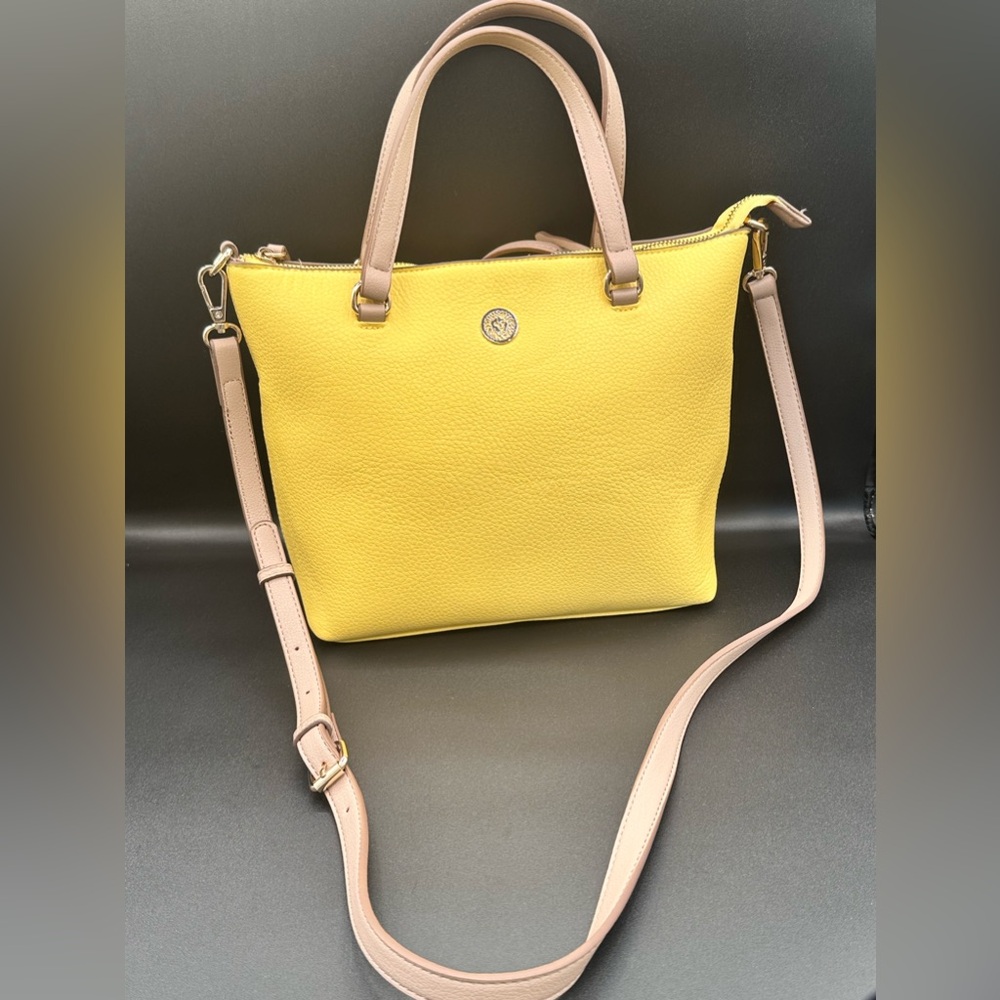 Anne Klein Yellow Leather Shoulder & Hand Bag